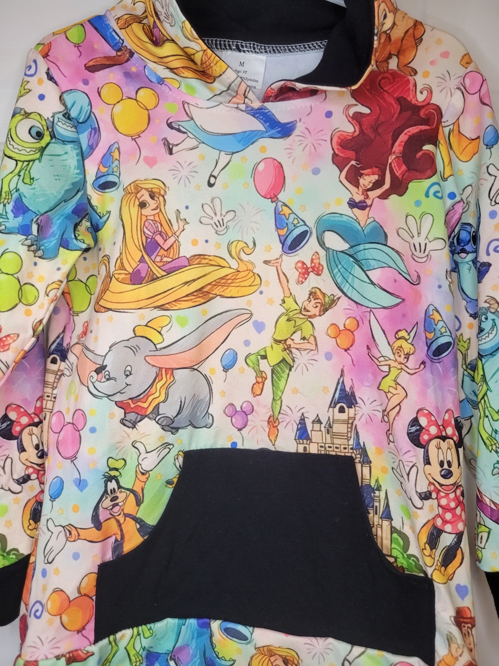 Boutique Multicolor Disney Themed Character Hoodie - Black Pocket - Picture 4 of 8